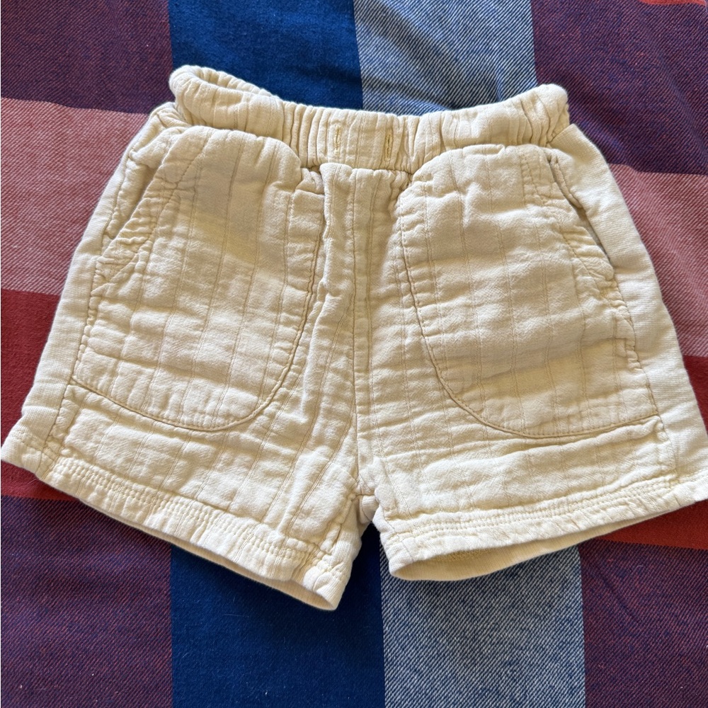 Zara Light yellow/ Cream Quilted Toddler Shorts